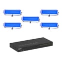 Ikan LCX8-POE-WH-5L-1S Lyra POE Low Profile Color Studio Soft Panel 5x Light Bundle with Netgear Managed Switch - White