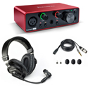 Focusrite Scarlett Solo USB Audio Interface with Audio-Technica BPHS1 Broadcast Stereo Headset - Content Creator Bundle