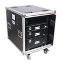 ProX XS-12USLAM20 20 Inch Deep Vertical Rack to Rack Shock Mount Case with 2 Sliding Slam Doors and 4 Inch Caster Wheels